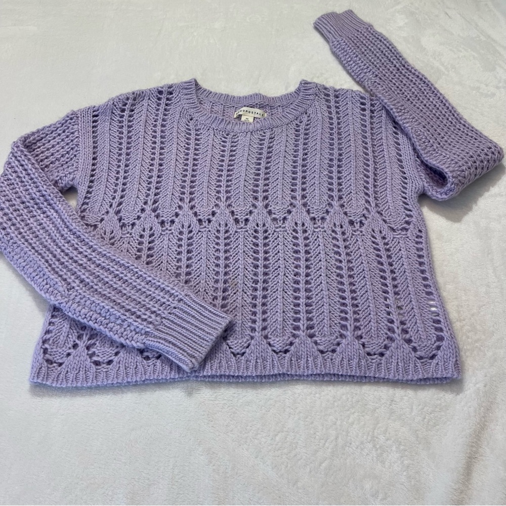 AEROPOSTALE WOMENS PULLOVER CROPPED SWEATER SIZE XS LILAC COLOR